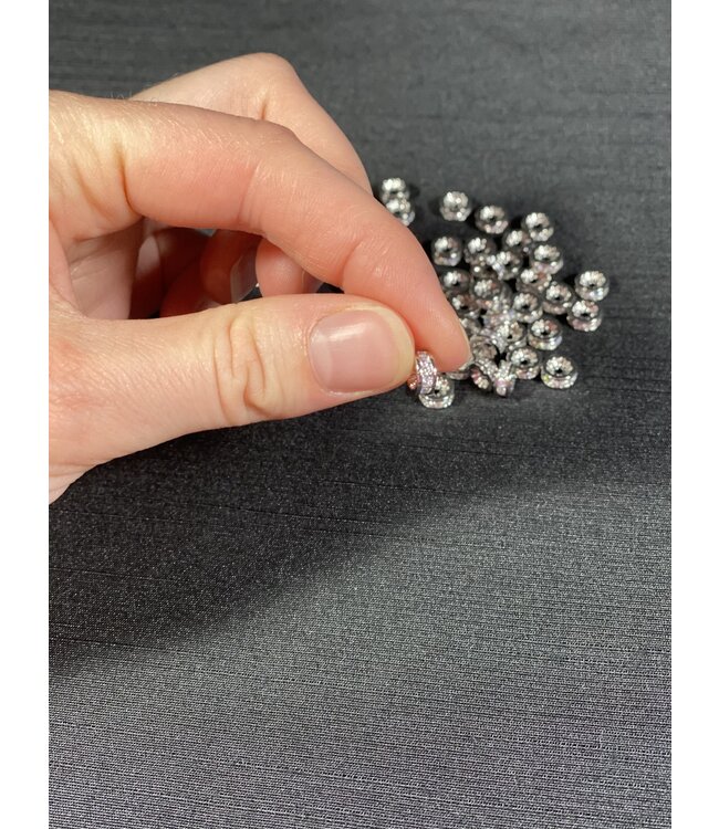 Cubic Zirconia Beading Spacer, Grade A - 4 Colours - 7mm x 3mm 5 Pack