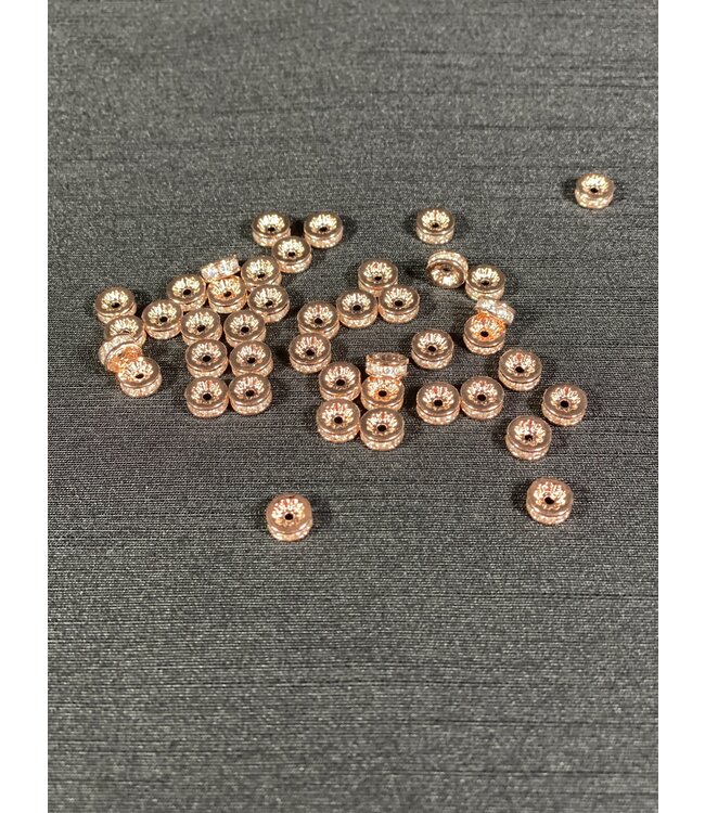 Cubic Zirconia Beading Spacer, Grade A - 4 Colours - 7mm x 3mm 5 Pack