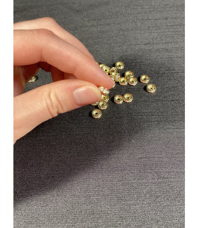 Cubic Zirconia Beading Spacer, Grade A - 4 Colours - 7mm x 3mm 5 Pack