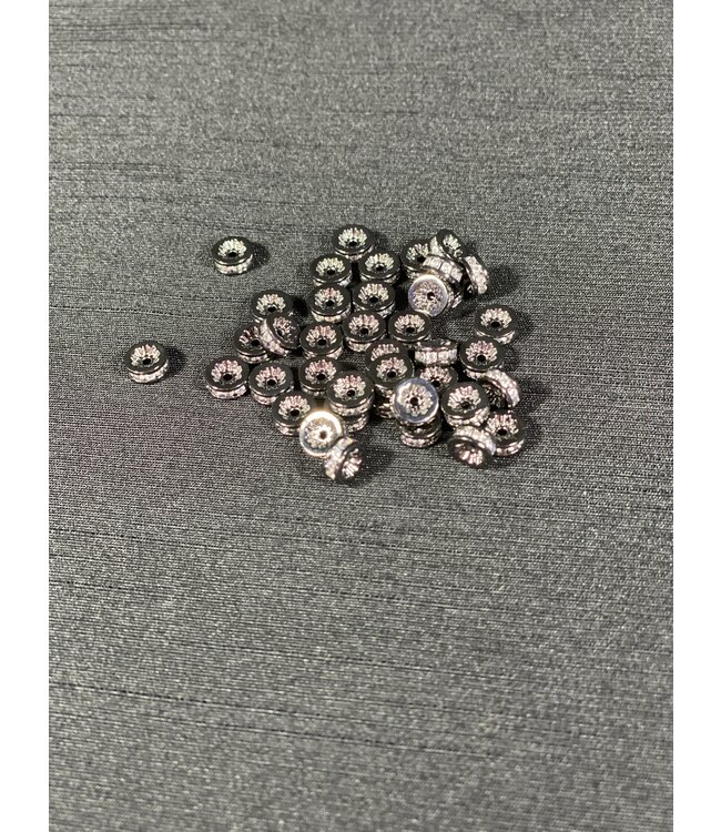 Cubic Zirconia Beading Spacer, Grade A - 4 Colours - 7mm x 3mm 5 Pack