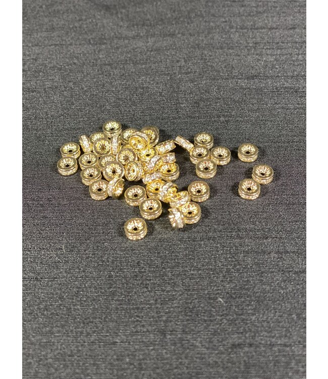 Cubic Zirconia Beading Spacer, Grade A - 4 Colours - 7mm x 3mm 5 Pack