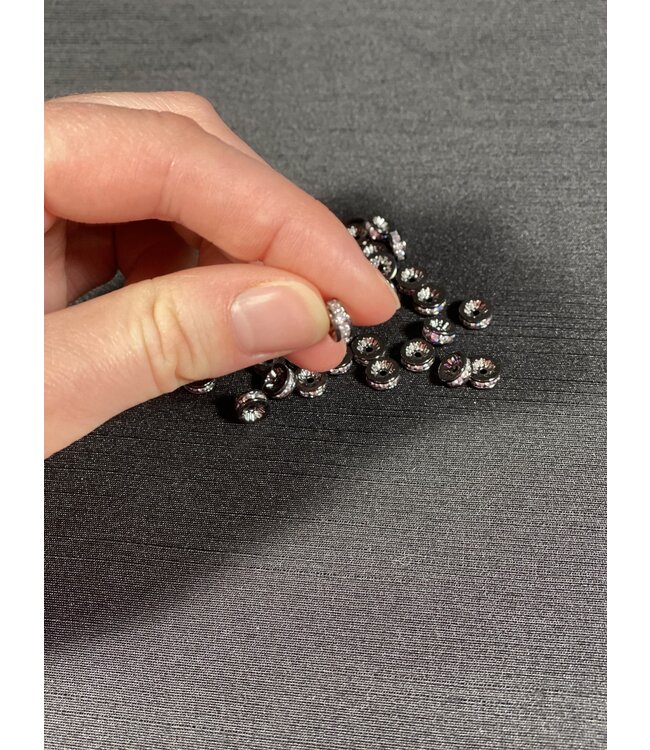 Cubic Zirconia Beading Spacer, Grade A - 4 Colours - 7mm x 3mm 5 Pack