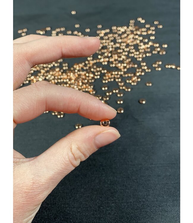 Real Rose Gold Flat Round Spacer 6mm x 2mm 50 Pack