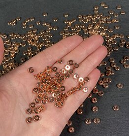 Real Rose Gold Flat Round Spacer 6mm x 2mm 50 Pack
