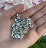 Rhinestone Spacer Beads - Silver 6mm 8mm 50 Pack