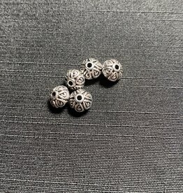 Tibetan Style Spacer Beads Antique Silver 7mm 50 Pack