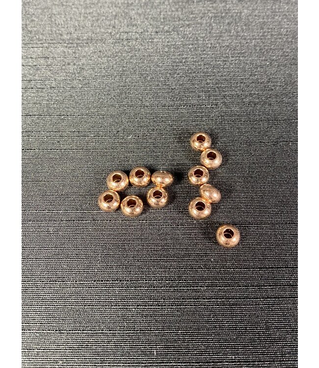 Rose Gold Flat Round Spacer - Brass - 6mm x 4mm 50 Pack