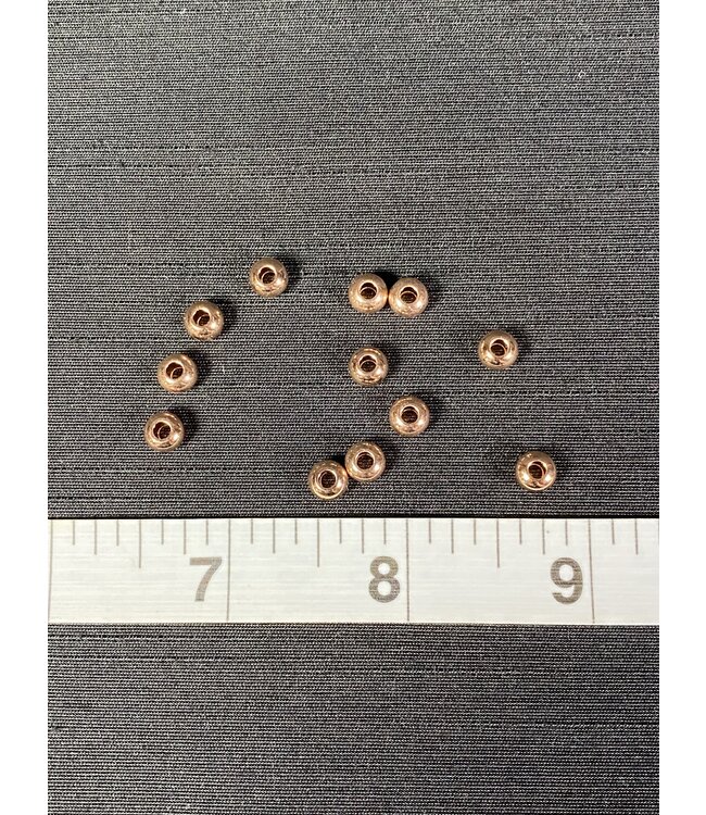 Rose Gold Flat Round Spacer - Brass - 6mm x 4mm 50 Pack