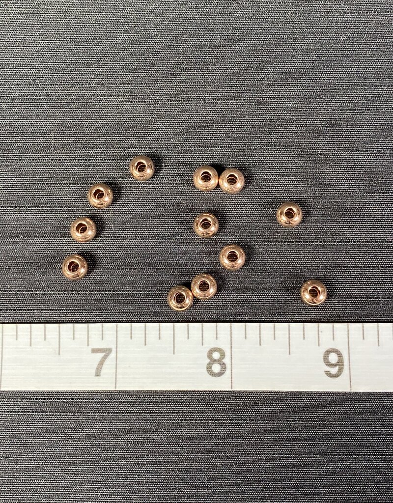 Rose Gold Flat Round Spacer - Brass - 6mm x 4mm 50 Pack