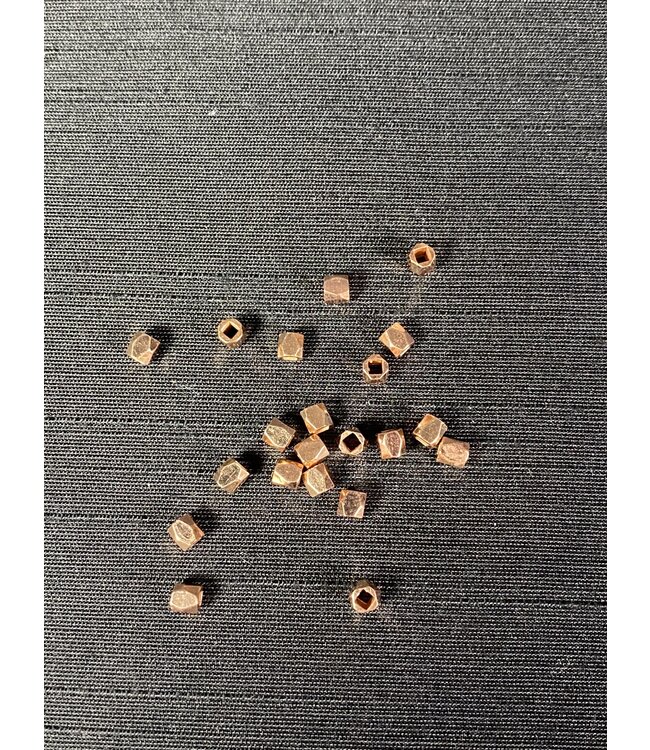 Rose Gold Faceted Spacer - Brass - 3mm x 3mm 50 Pack
