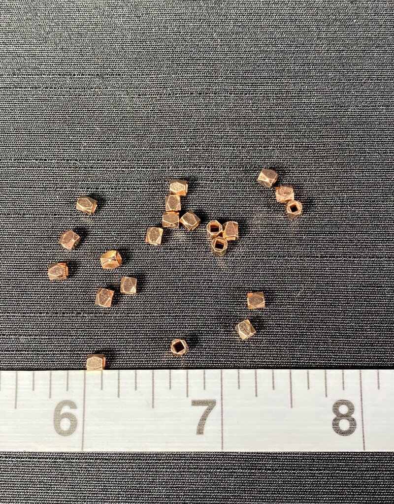 Rose Gold Faceted Spacer - Brass - 3mm x 3mm 50 Pack