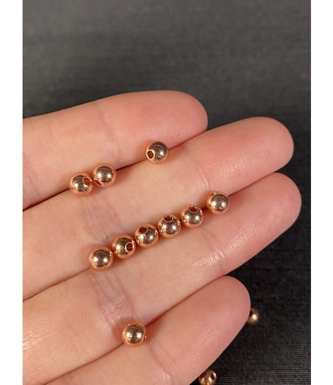 Rose Gold Round Spacer - Brass - 5mm 50 Pack