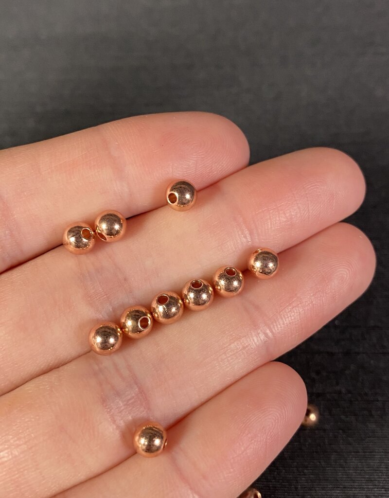 Rose Gold Round Spacer - Brass - 5mm 50 Pack