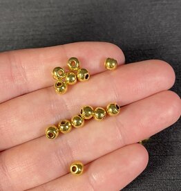 Gold Round Spacer Brass Bead 5mm 50 Pack