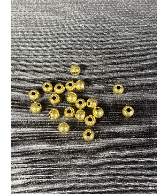 Gold Round Spacer Brass Bead 5mm 50 Pack