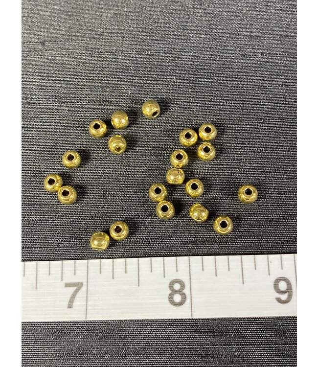 Gold Round Spacer Brass Bead 5mm 50 Pack