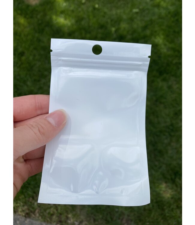 Plastic Ziplock Bag, pearl film finish, with hanging hole, 50 bags