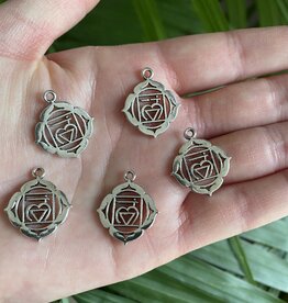 Root Chakra Charm Antique Silver 23mm x 19mm 5 Pack