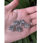 Christmas Bells Charm #2 Antique Silver 16mm x 13mm 5 Pack