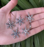 Snowflake Charm #3 Antique Silver 28mm x 24mm 5 Pack *disc.*