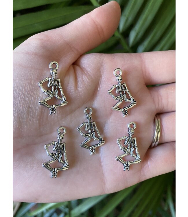 Skeleton Charm Antique Silver 26mm x 13.5mm 5 Pack *disc.*