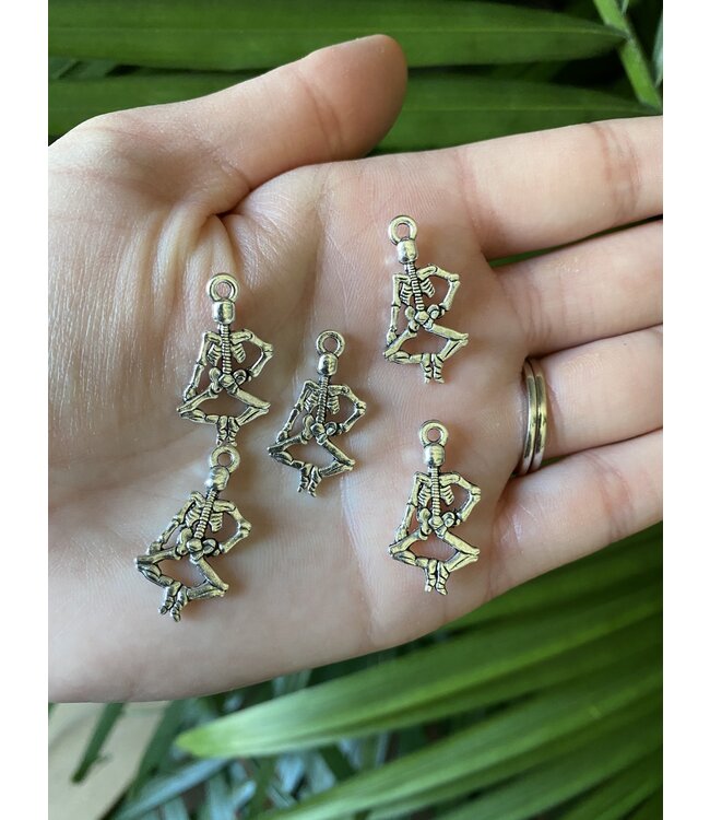 Skeleton Charm Antique Silver 26mm x 13.5mm 5 Pack *disc.*