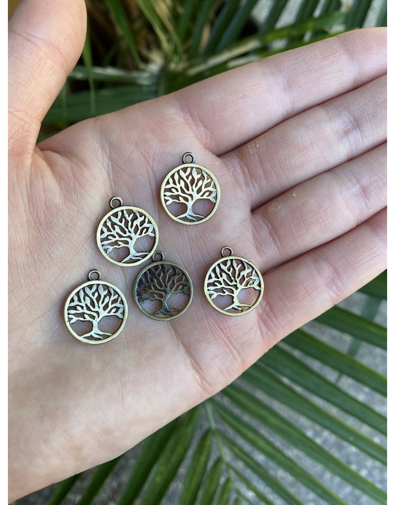 Tree of Life Charm 3 colours 18mm x 15mm 5 Pack The Raw Rock Shop