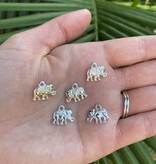 Elephant Charm - 5 colours - 14mm x 12mm x 2.5mm 5 Pack