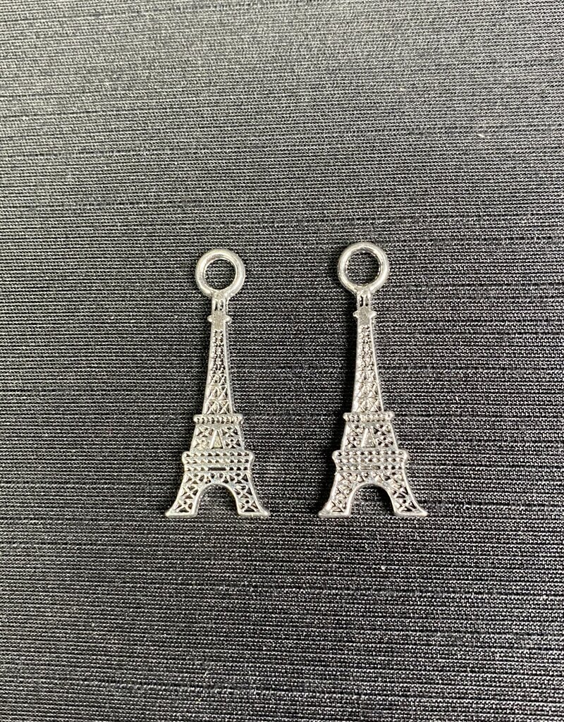 Eiffel Tower Charm Antique Silver 32mm x 12mm 5 Pack