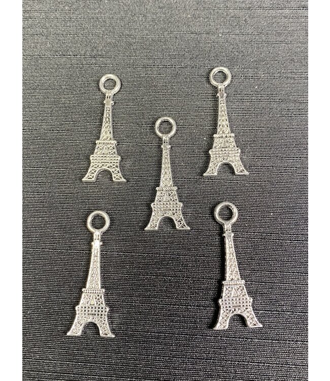 Eiffel Tower Charm Antique Silver 32mm x 12mm 5 Pack