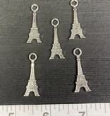 Eiffel Tower Charm Antique Silver 32mm x 12mm 5 Pack