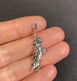 Statue of Liberty Charm Antique Silver 30mm x 25.5mm 5 Pack *disc.*