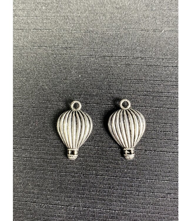Hot Air Balloon Charm Antique Silver 21mm x 13mm 5 Pack *disc.*