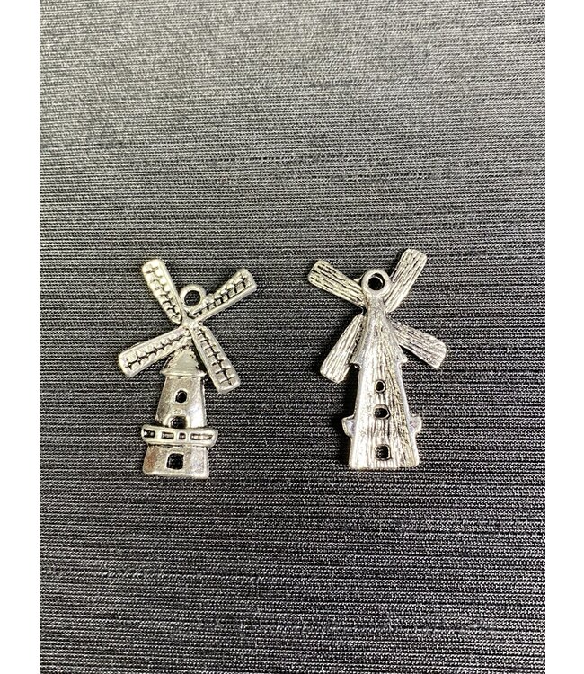 Windmill Charm Antique Silver 28mm x 16mm 5 Pack *disc.*