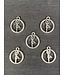 Tree Pose Yoga Charm Antique Silver 19mm x 16mm 5 Pack