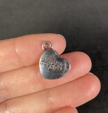 Heart with Daughter Charm Antique Silver 13mm x 15mm 5 Pack *disc.*