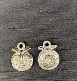 Owl Face Charm Antique Silver 18mm x 13mm 5 Pack *disc.*
