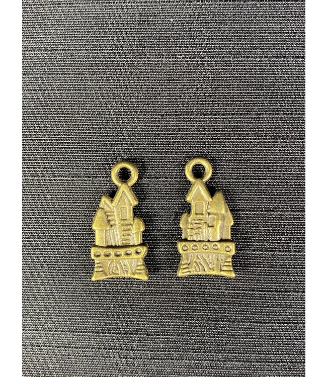 Castle Charm Antique Bronze 21mm x 10mm 5 Pack *disc.*