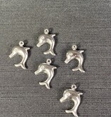 Dolphin Charm Stainless Steel 21mm x 16mm 5 Pack *disc.*