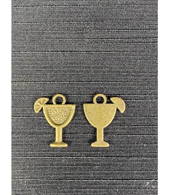 Martini Charm Antique Bronze 16.5mm x 13mm 5 Pack *disc.*