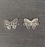 Butterfly Link Charm Antique Silver 14mm x 21mm 5 Pack *disc.*
