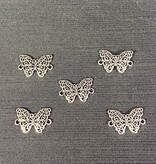 Butterfly Link Charm Antique Silver 14mm x 21mm 5 Pack *disc.*