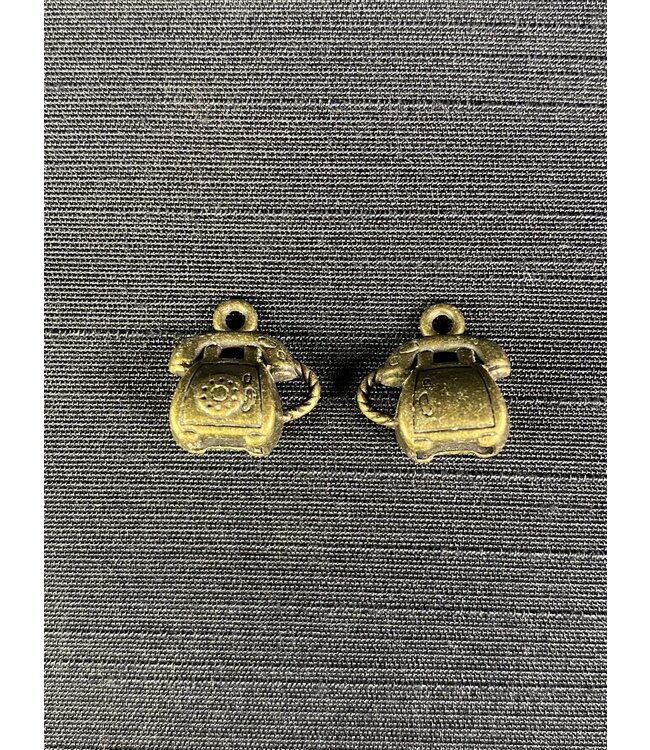 Phone Charm Antique Bronze 14mm x 13mm 5 Pack *disc.*