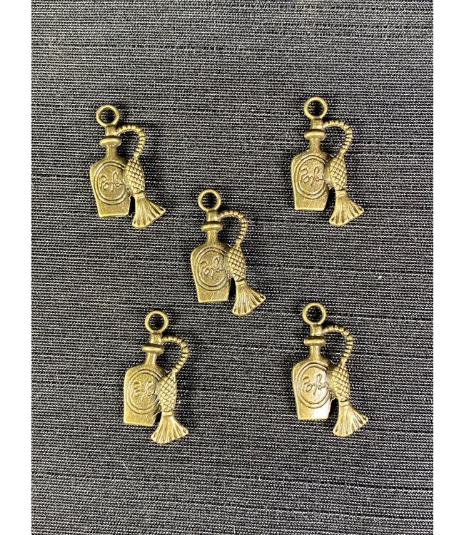 Perfume Charm Antique Bronze19mm x 8mm 5 Pack *disc.*