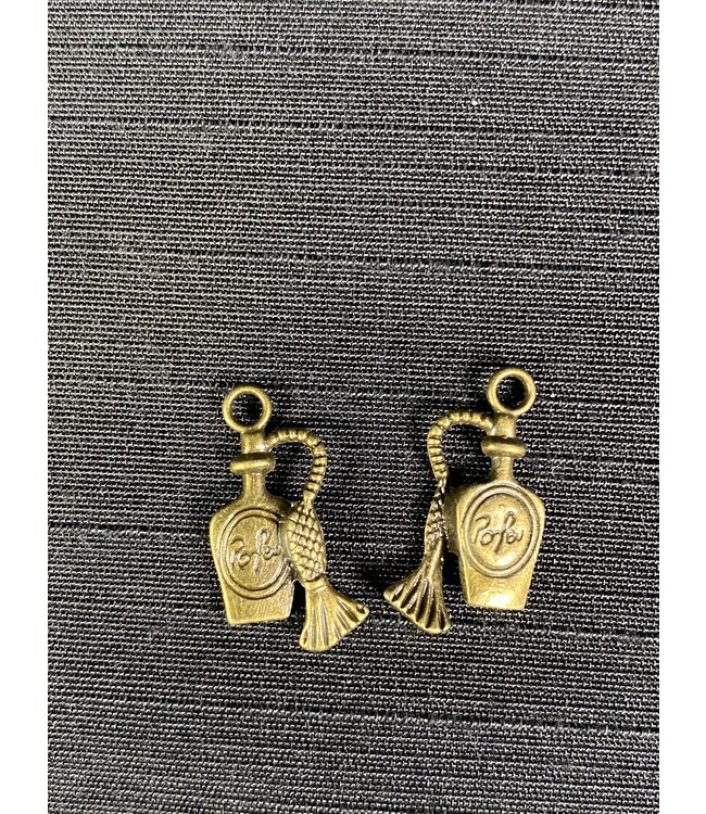 Perfume Charm Antique Bronze19mm x 8mm 5 Pack *disc.*