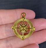 Compass Charm Golden 29mm x 25mm 5 Pack *disc.*