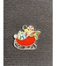 Santa Sleigh Charm #1 Red Enamel 20mm x 22mm 5 Pack *disc.*