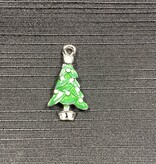 Christmas Tree Charm #2 Green Enamel 23mm x 13mm 5 Pack *disc.*