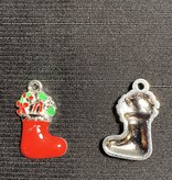 Stocking Charm #1 Red Enamel 23mm x 14mm 5 Pack *disc.*