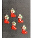 Stocking Charm #1 Red Enamel 23mm x 14mm 5 Pack *disc.*